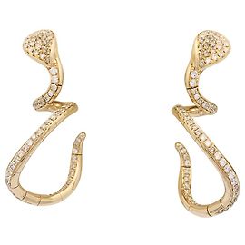 Boucles d'oreilles Pasquale Bruni "Snake" or rose, diamants. Autre