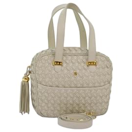 Bally-BALLY Bolso de Mano Piel 2vías Beige Autenticación yk12524-Beige