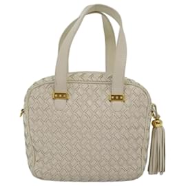 Bally-BALLY Handtasche Leder 2way Beige Auth yk12524-Beige