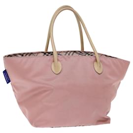 Burberry-BURBERRY Nova Check Blue Label Bolso de mano Nylon Rosa Auth bs14275-Rosa