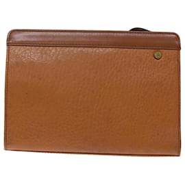 Autre Marque-Burberrys Clutch Bag Leather Brown Auth bs14286-Brown
