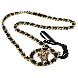Gianni Versace-Gianni Versace Cinturón de cadena metal 35 "" Oro Auth am6254-Dorado