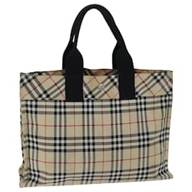 Burberry-Bolso de mano BURBERRY Nova Check Blue Label Nylon Beige Auth yk12680-Beige