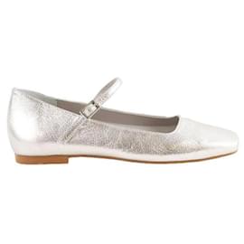 Autre Marque-Leather ballet flats-Silvery