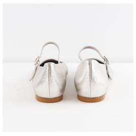 Autre Marque-Leather ballet flats-Silvery