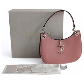 Jimmy Choo-Bolsa Jimmy Choo Half Moon em couro rosa-Rosa