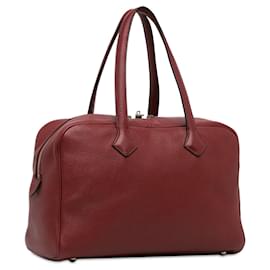 Hermès-Bolso de hombro rojo Hermès Clemence Victoria II 35-Roja