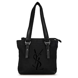 Yves Saint Laurent-Bolsa de lona preta Yves Saint Laurent Kahala-Preto