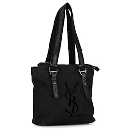 Yves Saint Laurent-Bolsa de lona preta Yves Saint Laurent Kahala-Preto