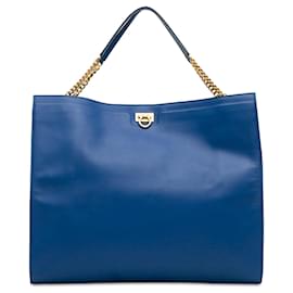 Salvatore Ferragamo-Sacola Ferragamo Trifolio Azul-Azul