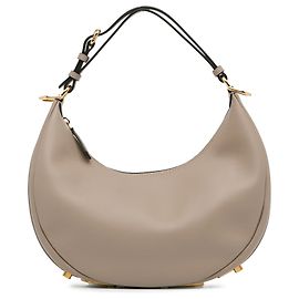 Fendi Small Cuir Fendigraphy Hobo Beige Beige