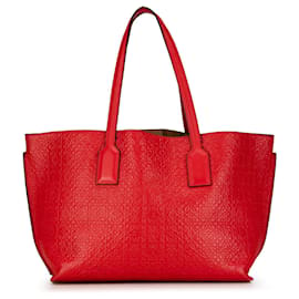 Loewe-Bolso shopper rojo con anagrama T en relieve LOEWE-Roja