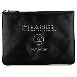 Chanel-Schwarze Chanel Medium Caviar Deauville Clutch-Schwarz