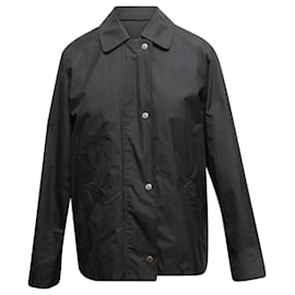 Burberry-Schwarze Burberry-Jacke aus Wolle und Kamelhaar, Größe US M-Schwarz