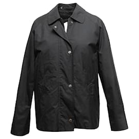 Burberry-Schwarze Burberry-Jacke aus Wolle und Kamelhaar, Größe US M-Schwarz