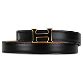 Hermès-Black Hermès Constance Reversible Belt-Black