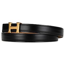 Hermès-Cinturón reversible Hermes Constance negro-Negro