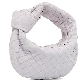 Bottega Veneta-White Bottega Veneta Mini Intrecciato Jodie Handbag-Bianco