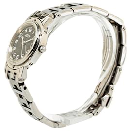 Hermès-Silver Hermès Quartz Stainless Steel Clipper Watch-Silvery