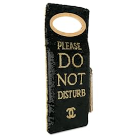 Chanel-Schwarze Chanel „Do Not Disturb“-Minaudiere-Clutch mit Pailletten-Schwarz