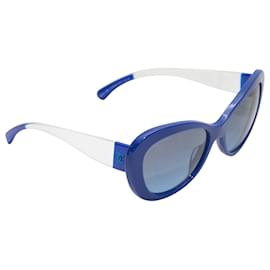 Chanel-Gafas de sol extragrandes azules de Chanel-Azul