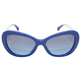 Chanel-Blaue übergroße Sonnenbrille von Chanel-Blau