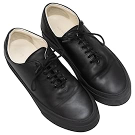 The row-Schwarze The Row Marie H Leder Low-Top-Sneakers Größe 37-Schwarz