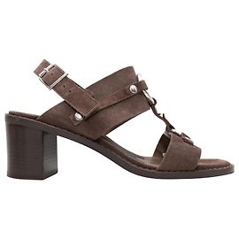 Brown Marni Suede O-Ring Slingback Heeled Sandals Size 40 Brown