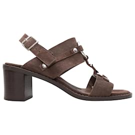 Marni-Braune Marni Wildleder O-Ring Slingback-Sandalen mit Absatz, Größe 40-Braun