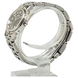 Hermès-Relógio Clipper de aço inoxidável de quartzo Hermes prateado-Prata
