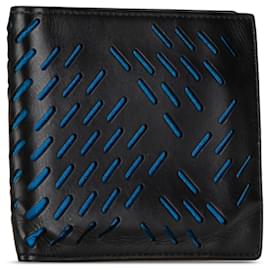 Bottega Veneta-Black Bottega Veneta Perforated Leather Bifold Wallet-Black