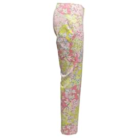 Emilio Pucci-Pantaloni con stampa floreale Emilio Pucci rosa e multicolor taglia IT 44-Rosa