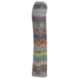 Missoni-Pantaloni Missoni a gamba larga in maglia Chevron multicolore taglia IT 40-Multicolore