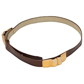 Salvatore Ferragamo-Brown Salvatore Ferragamo Leather Waist Belt-Brown