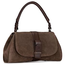 Loewe-Bolso de hombro Anagram de ante marrón LOEWE-Castaño