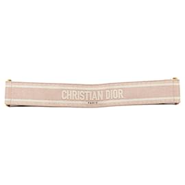 Dior-Cinto largo de lona bordado rosa Dior-Rosa