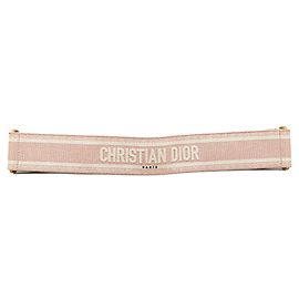 Cinturón ancho de lona bordada Dior rosa Rosa