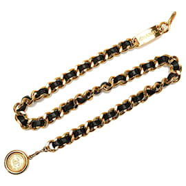 Chanel-Cintura a catena con medaglione CC Chanel in oro-D'oro