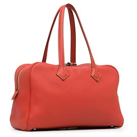 Hermès-Bolso de hombro rojo Hermès Clemence Victoria II 35-Roja
