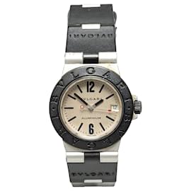 Bulgari-Orologio Diagono Bvlgari al quarzo nero in alluminio e gomma-Nero