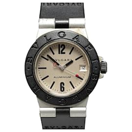 Bulgari-Orologio Diagono Bvlgari al quarzo nero in alluminio e gomma-Nero