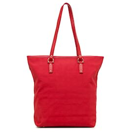 Salvatore Ferragamo-Tote de lona rojo Ferragamo Gancini-Roja