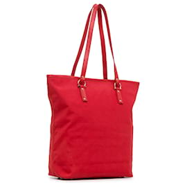 Salvatore Ferragamo-Borsa tote in tela rossa Ferragamo Gancini-Rosso