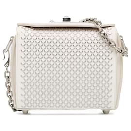 Alexander Mcqueen-Borsa a tracolla Box 16 in pelle borchiata bianca Alexander McQueen-Bianco