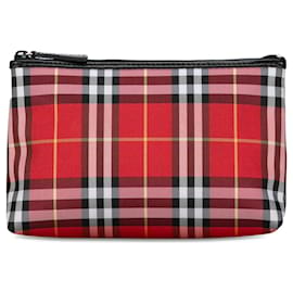 Burberry-Rotes Etui mit House Check-Muster von Burberry-Rot