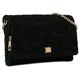 Dolce & Gabbana-Black Dolce & Gabbana Lace Chain Crossbody-Black