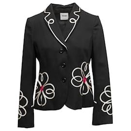 Moschino Cheap And Chic-Blazer floral negro y multicolor Moschino barato y elegante Talla US S-Negro