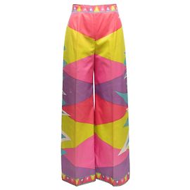 Vintage Pink & Multicolor Emilio Pucci Geometric Print Pants Size US M Pink