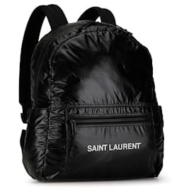 Saint Laurent-Schwarzer Saint Laurent Nuxx Nylon-Rucksack mit Logo-Schwarz