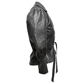 Maje-Black Aje Faux Leather Wrap Jacket Size US 4-Black